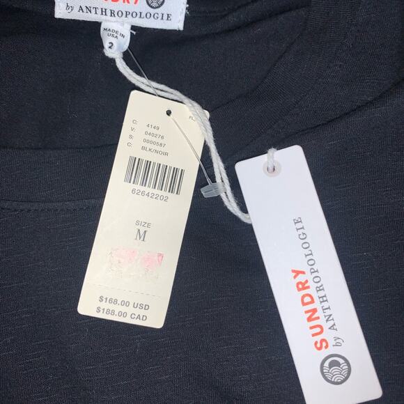 NWT Anthropologie Sundry Side Shirred Jersey Midi Dress black basic midi dress L - Picture 14 of 15